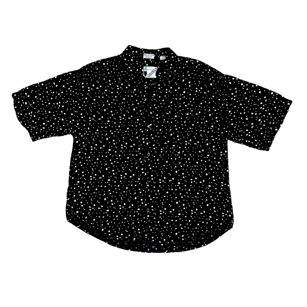 Men’s Goouch black short sleeve button down, Large